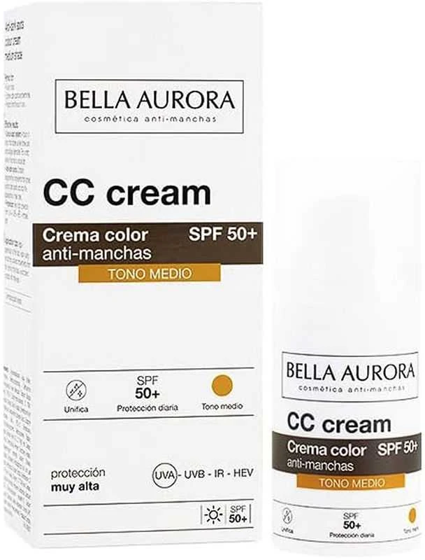 Bella Aurora CC kremas nuo pigmentinių dėmių su Spf50 vidutinio atspalvio 30ml