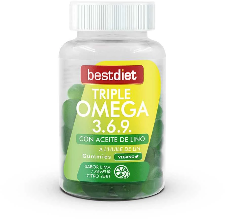 Best Diet Triple Omega 3.6.9 maisto papildai 60 vnt guminukų