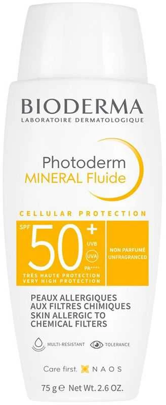 apsauginis fluidas nuo saulės Bioderma Photoderm Mineral Fluid Spf50 75g