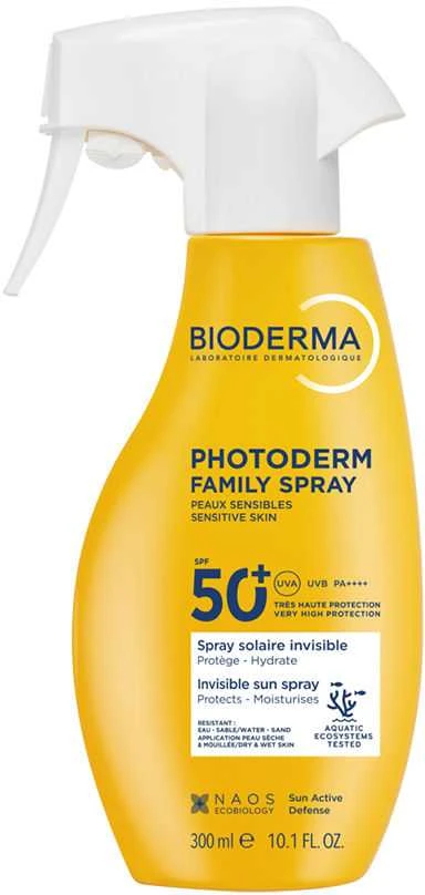 Bioderma Photoderm Purškiklis SPF 50+ apsauginis purškiklis nuo saulės jautriai odai, 300 ml