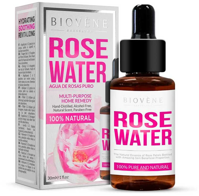 "Biovene" grynas ir natūralus rožinis vanduo 30ml