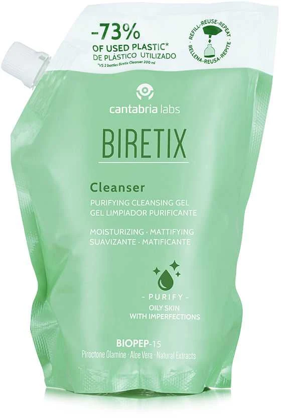 Cantabria Labs Biretix Valiklis Purifing Cleansing Gel Refill prausimosi gelis 400ml