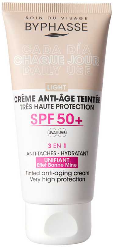 Byphasse Anti-Aging veido kremas su Color Spf50 Light, 50 ml