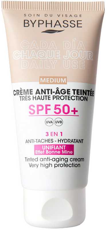 Byphasse Anti-Aging veido kremas su spalva Spf50 Medium, 50 ml