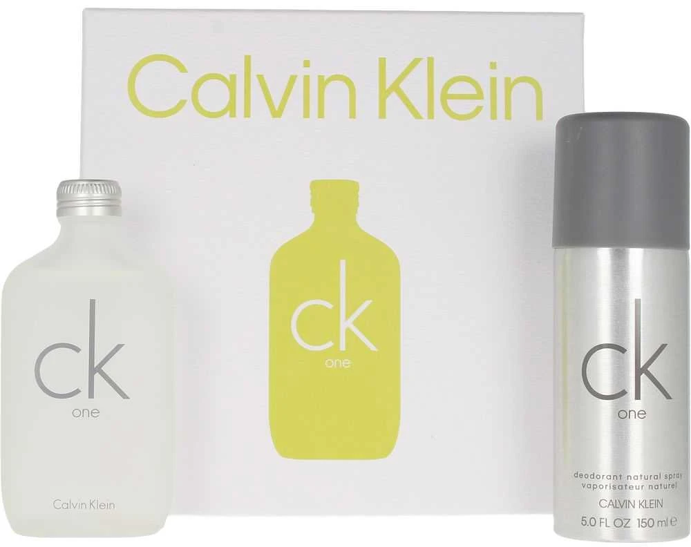 Rinkinys Calvin Klein: CK One tualetinis vanduo unisex, 100 ml + CK One 24 val. apsaugos dezodorantas purškiklis vyrams, 150 ml