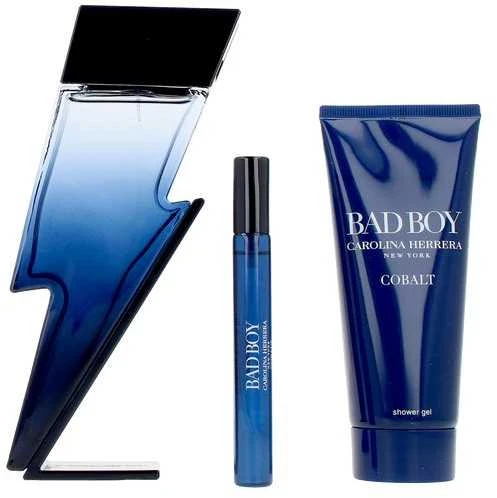 Carolina Herrera Bad Boy Cobalt Eau De Perfume Purškiklis, 100 ml rinkinys 3 vnt.