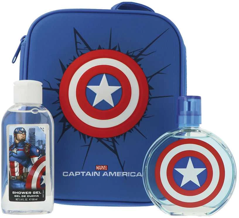 Fragrances For Children "Marvel Captain America" tualetinis vanduo su purškikliu 100 ml, 3 dalių rinkinys