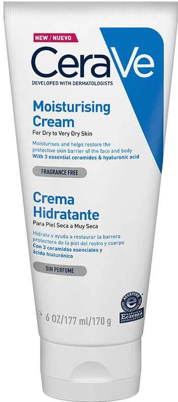 Drėkinamasis veido ir kūno kremas sausai ir labai sausai odai Cerave Moisturising Cream, 177 ml