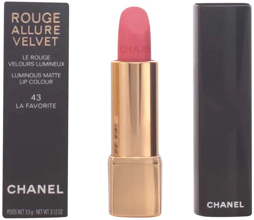 Chanel Rouge Allure Velvet švytintys matiniai lūpų dažai, 3,5 g, spalva: 43 - LA FAVORITE