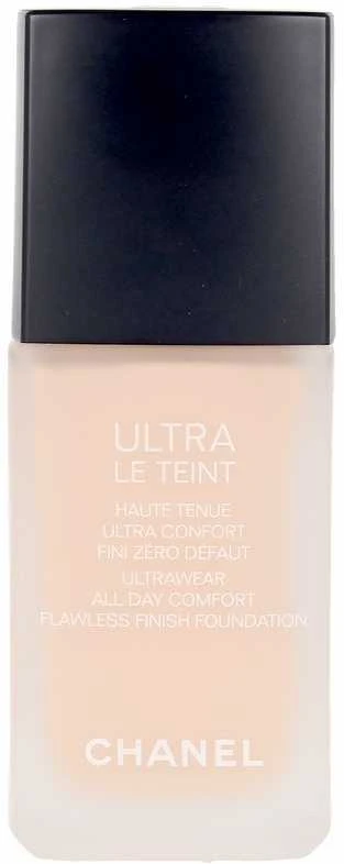 Chanel Ultra Le Teint Flawless Finish Fluid Foundation ilgai išliekanti tobulinanti kreminė pudra, matinis švytintis efektas, atspalvis: BR12, 30 ml
