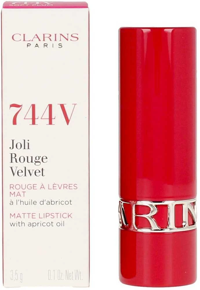 „Clarins Matting“ lūpų dažai („Joli Rouge Velvet Matte“) 3,5 g, 744V švelni slyva