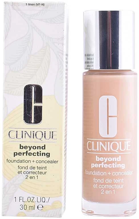 „Clinique Beyond Perfecting Foundation“ makiažo pagrindas ir kaukė „01 Linen“, 30 ml