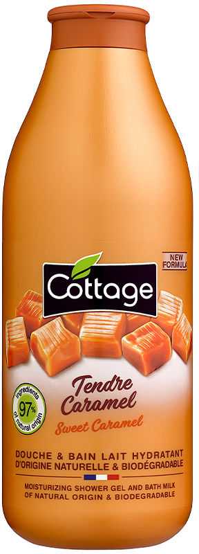 COTTAGE TENDRE CARAMEL dušo želė ir vonios pienelis, 750 ml