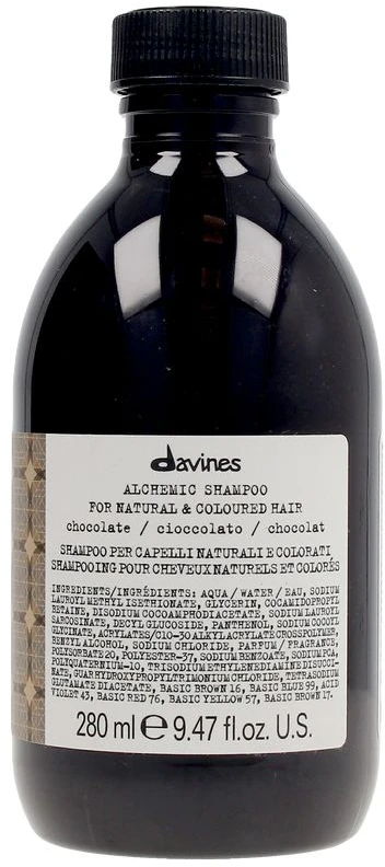 Davines ALCHEMIC Šampūnas Chocolate dažantis šampūnas tamsiai rudiems ir juodiems plaukams, 280 ml
