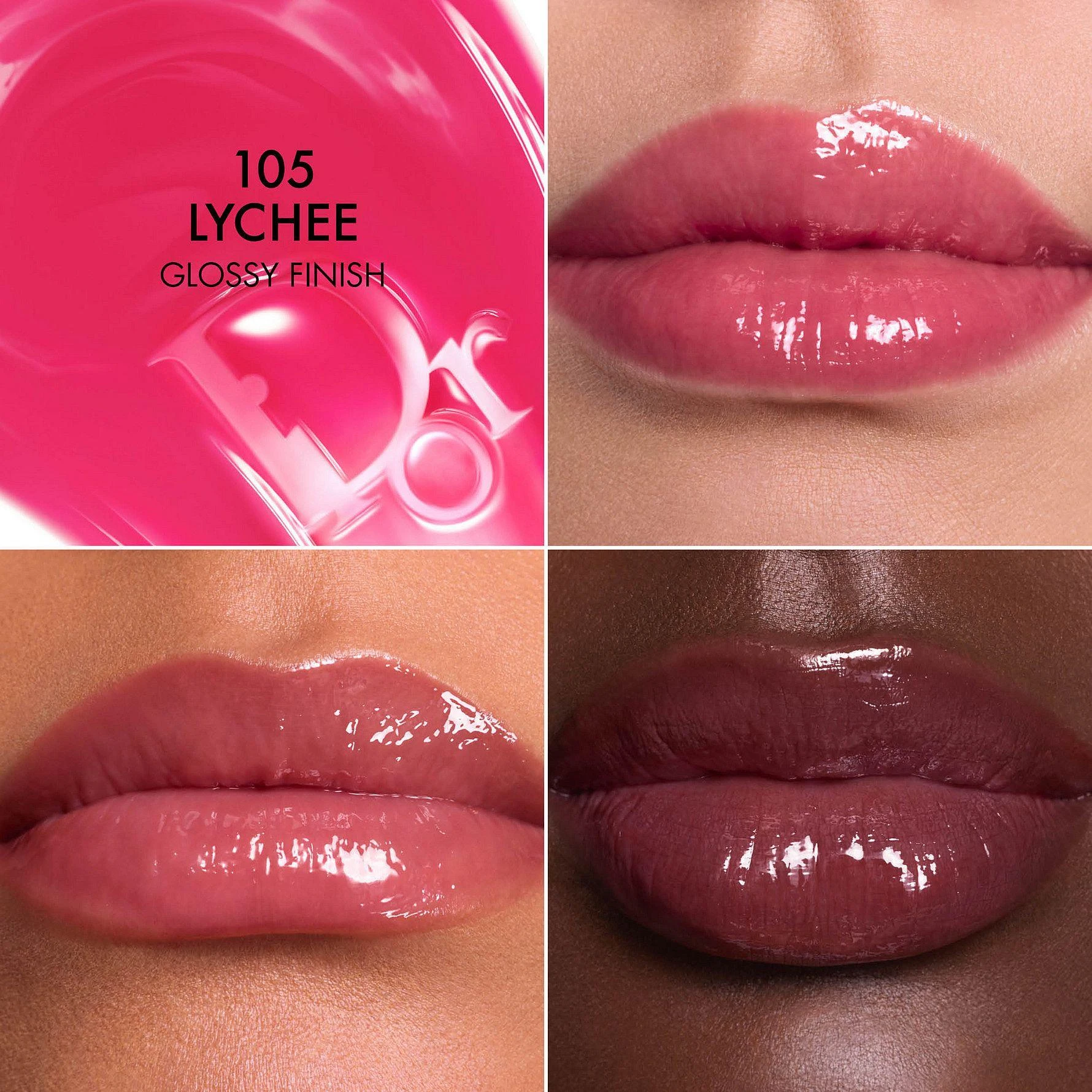 Dior Addict Lip Glow Butter lūpų blizgis, atspalvis: 105 Lychee, 10 ml aprašymas - Prekės nuotrauka