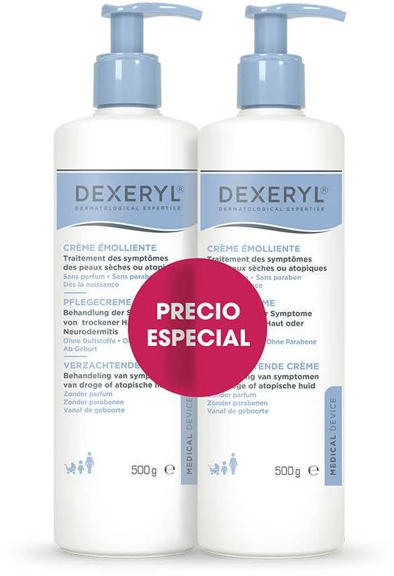Dexeryl Emollient Creme Dry Skin Kūno kremas, 2 x 500 g