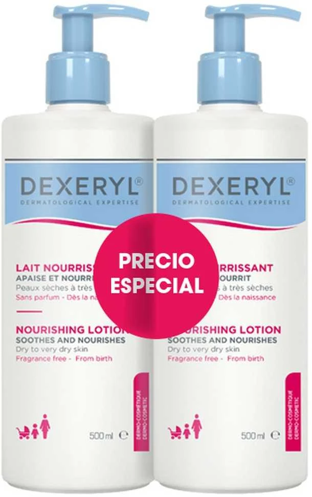 Dexeryl Duo maitininantis Lotion maitinamasis kūno losjonas, 2 x 500 ml