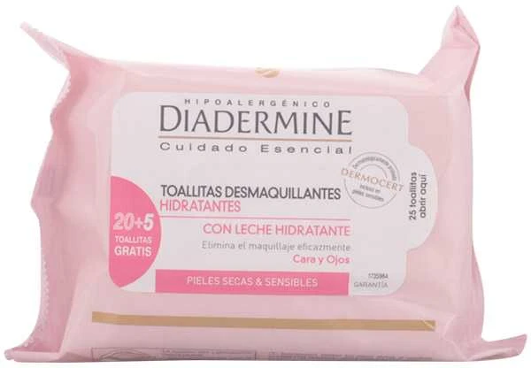 "Diadermine" drėkinamosios makiažo valomosios servetėlės 25 vnt