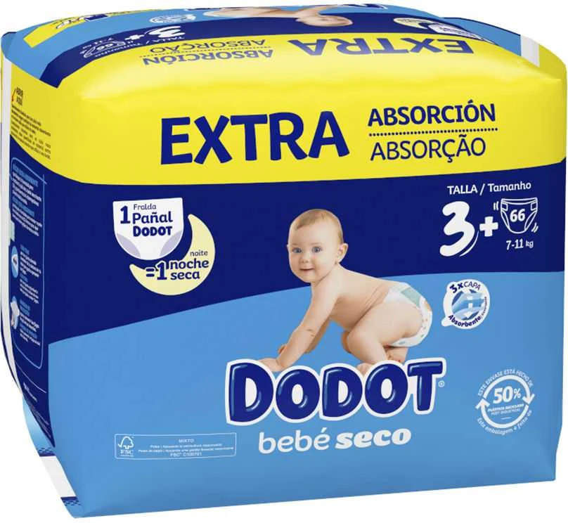 DODOT EXTRA STAGES size 3 diapers 7-11 kg 66 units
