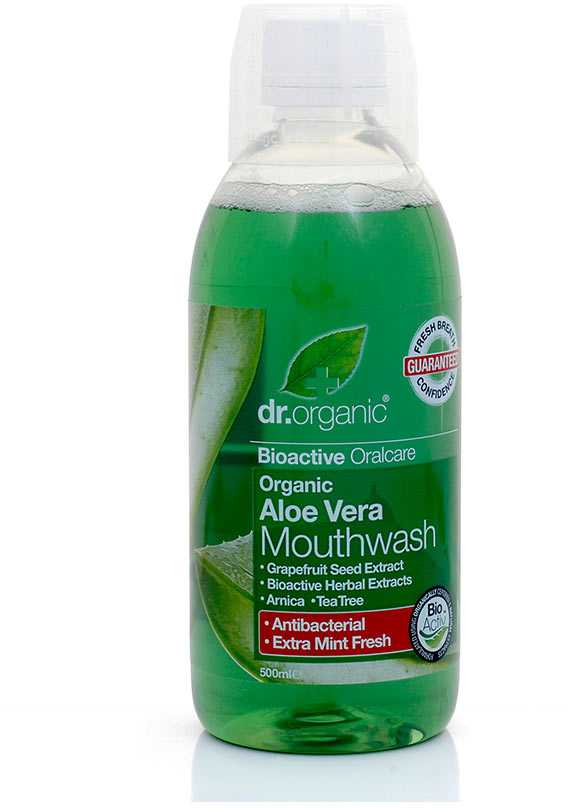 Dr. Organic Aloe Vera burnos skalavimo skystis 500ml