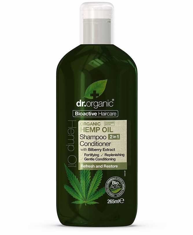 Dr. Organic kanapių aliejus 2 in 1 šampūnas ir kondicionierius 265ml