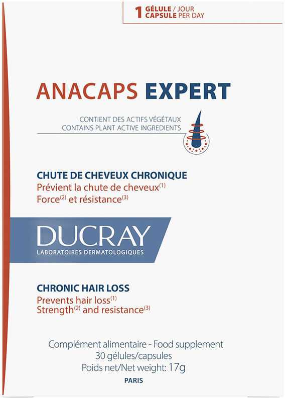 Ducray Anacaps Expert Reaccional maisto papildas nuo plaukų slinkimo 30 vienetų