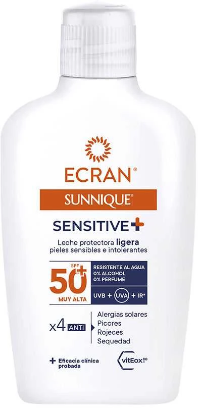 Ecran Sunnique Sensitive Leche Protectora Spf50, 200 ml