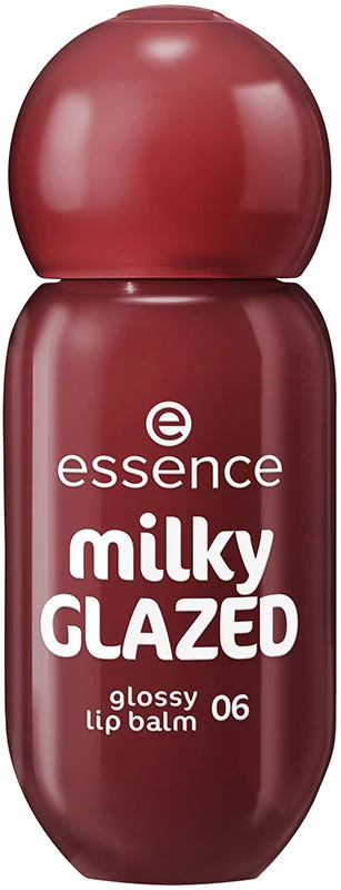Essence Milky GLAZED Glossy lūpų balzamas - blizgus lūpų balzamas 4 ml 06 Cherry on Top