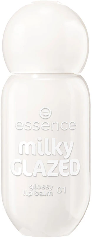 Essence Milky GLAZED Glossy lūpų balzamas – blizgus lūpų balzamas 4 ml 01 Sheeriously Creamy