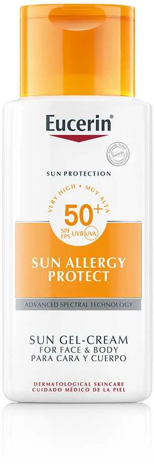 Eucerin Sun Allergy Protect apsaugos nuo saulės gelinis kremas saulei alergiškai odai, su SPF 50, 150 ml aprašymas - Prekės nuotrauka