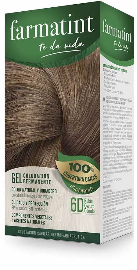 Farmatint Permanent Color Gel 6D Dark Golden Blond 150ml Plaukų dažai