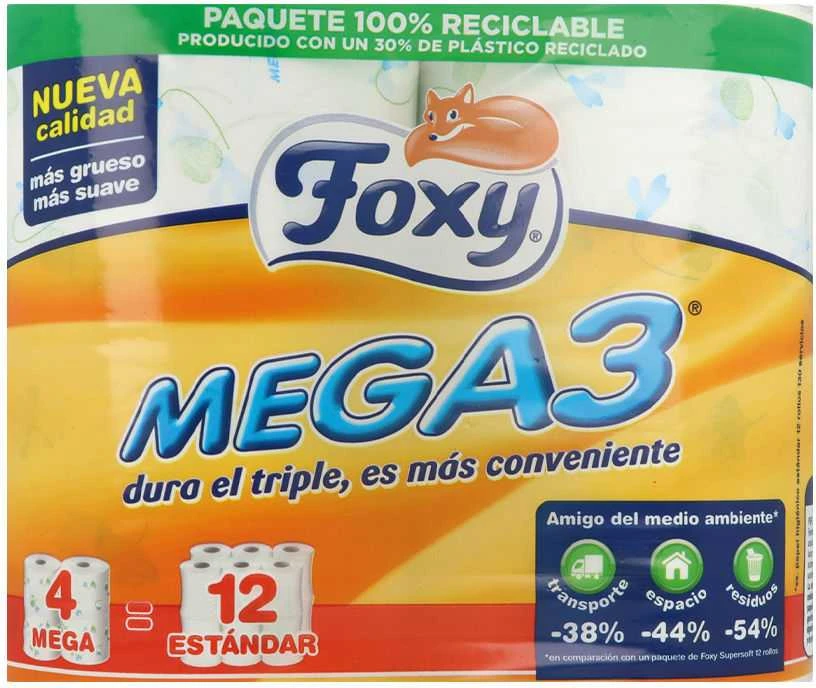 Foxy Mega3 Triple Tualetinis Popierius 4 ritinėliai