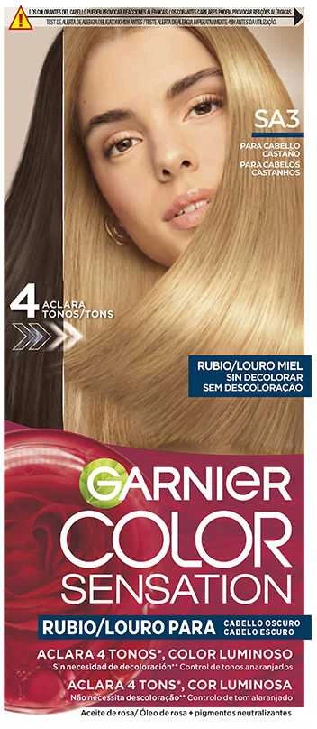 Garnier Color Sensation Tinte Rubio Luminoso Sin Decoloración Para Cabello Oscuro Louro Miel 5 U