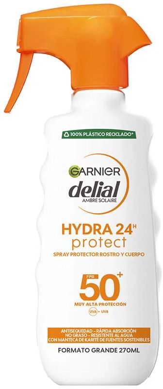 "Delial Hydra 24 Protect" apsauginis purškiklis nuo saulės veidui ir kūnui Spf50 270ml