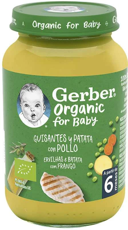 Gerber Ekologiška tyrė žirnių, bulvių su vištiena 190g 1 vnt
