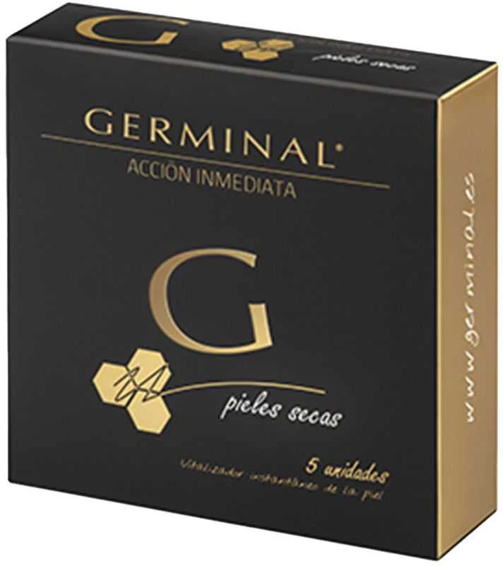 Germinal Immediate Action ampulių pakuotė sausai odai