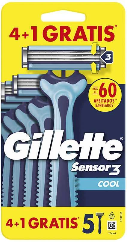 Barzdaskutė „Gillette Sensor3 Cool“ vienkartiniai skustuvo peiliukai, 4 vnt.