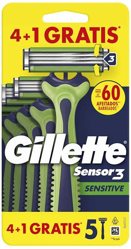 Vienkartiniai skustuvo peiliukai „Gillette Sensor3 Sensitive“, 5 vnt.