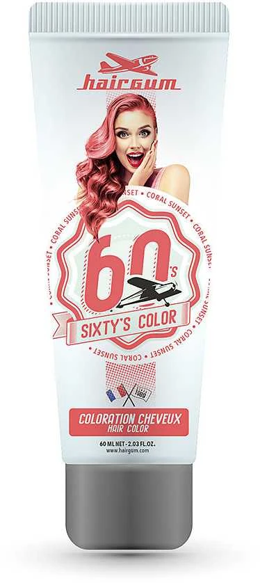 Hairgum Sixty's Colour Coral Sunset tūbelė