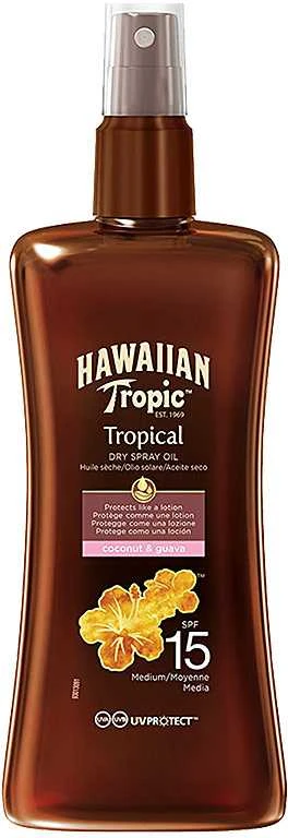 Hawaiian Tropic apsauginis sausas purškiamasis aliejus Spf15 Medium 200ml