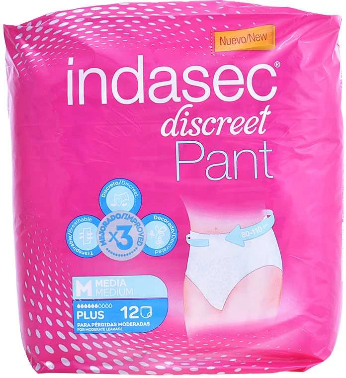 Indasec kelnaitės Plus vidutinio dydžio 12 vnt