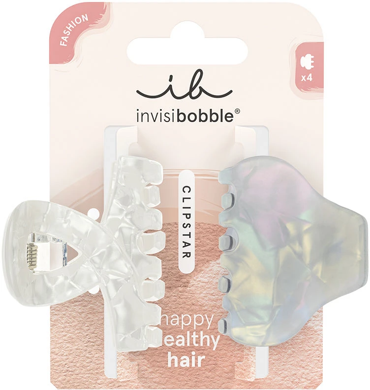 Invisibobble Plaukų segtukas Clipstar Pearly Frost M 2 vnt.