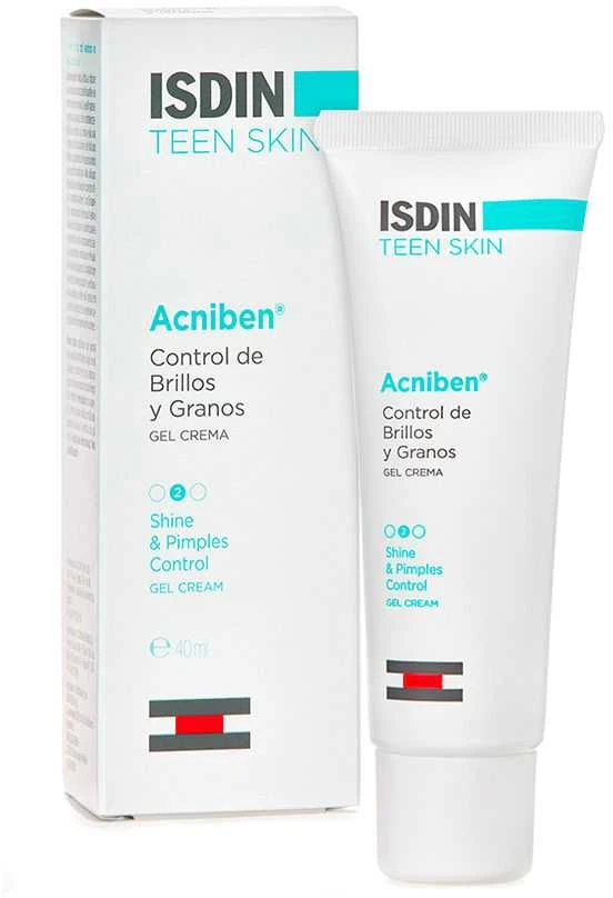 "Isdin Acnibel Teen Skin" gelinis kremas blizgesiui ir grūdėtumui kontroliuoti 40ml
