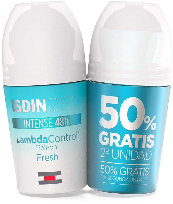 Isdin dezodorantas Roll-on Lambda Control 48H 2x50ml