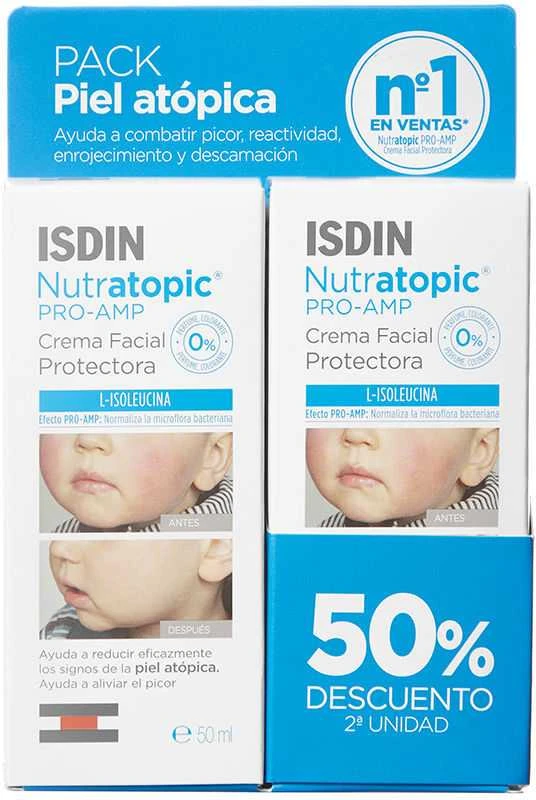Isdin Nutratopic Pro-AMP atopinės odos veido kremai 2 vnt., 50 ml