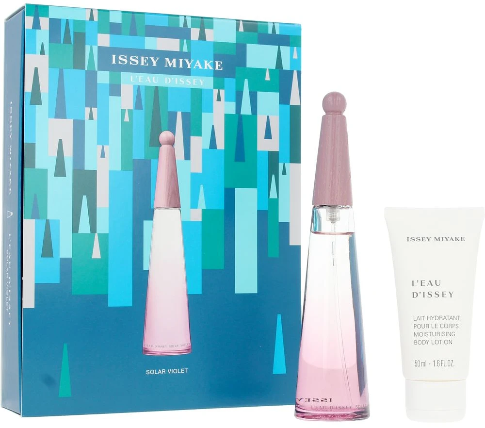 Set Issey Miyake: L'Eau D'Issey Solar Violet Eau De Toilette For Women, 50 ml + L'Eau D'Issey Solar Violet Moisturizing Losjonas kūnui, 50 ml