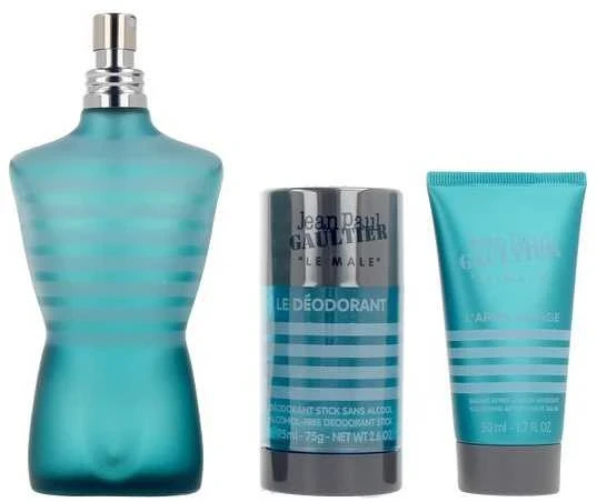 Jean Paul Gaultier Le Male rinkinys vyrams (EDT, 125 ml + balzamas po skutimosi, 50 ml + pieštukinis dezodorantas, 75 ml)