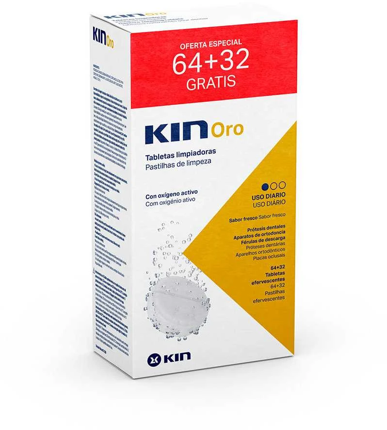Kin Gold šnypščiančios tabletės 64+32
