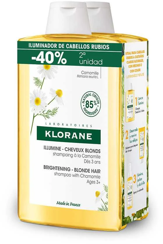 Klorane Blond Šampūnas 2 vnt., 400 ml