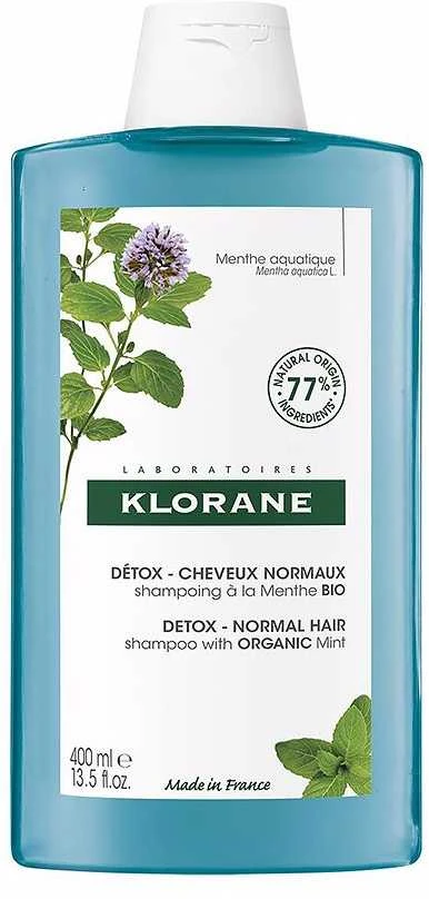 "Klorane Aquatique Mint Detox" šampūnas 400ml